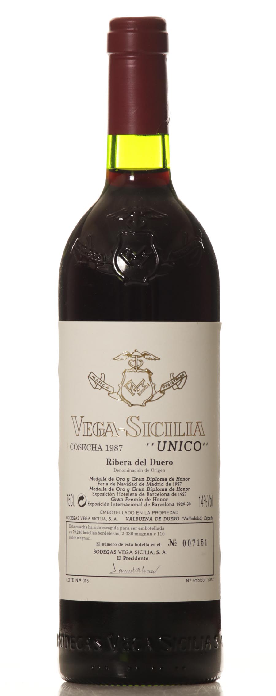 Vega Sicilia Unico 1987 - Imagen 2